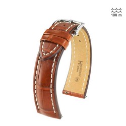 Bracelet montre alligator Hirsch capitano Alligator Marron doré 20mm