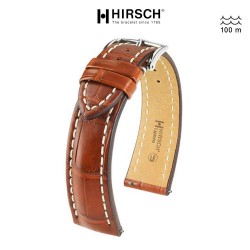 Bracelet montre alligator Hirsch capitano Alligator Marron doré 20mm