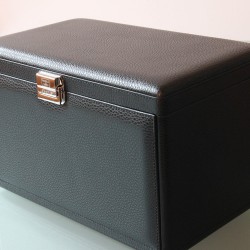 Scatola del Tempo 7 RT watch case and watchwinders Black Leather Grain