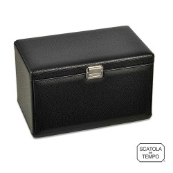 Scatola del Tempo 7 RT watch case and watchwinders Black Leather Grain
