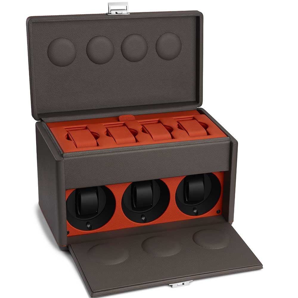 Coffret Remontoir Scatola del Tempo 7RT SWISS KUBIK Gris Orange