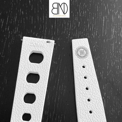 TROPIC Vintage rubber watch bracelet 20mm white - big holes