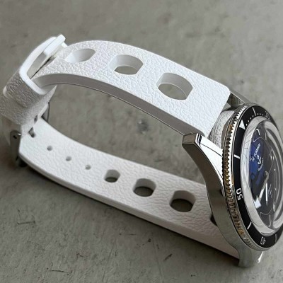 Bracelet TROPIC Sport 20mm blanc caoutchouc vulcanisé vintage grands trous 20-16