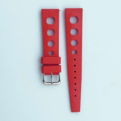 Bracelet TROPIC Sport 20mm rouge caoutchouc vulcanisé vintage grands trous 20-16