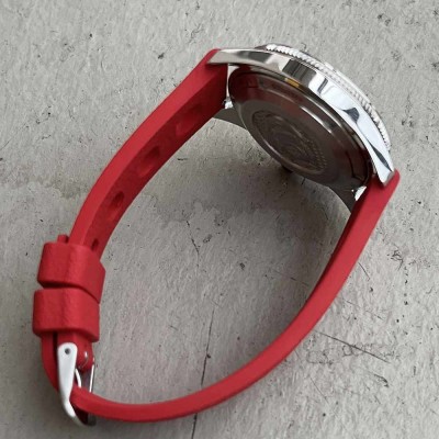 Bracelet TROPIC Sport 20mm rouge caoutchouc vulcanisé vintage grands trous 20-16