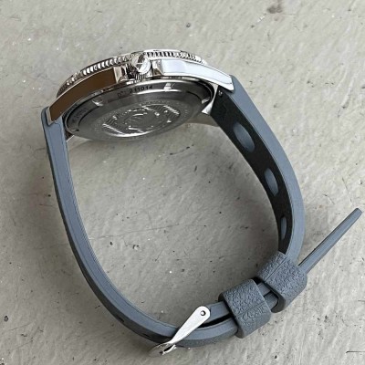 Bracelet TROPIC Sport 20mm GRIS caoutchouc vulcanisé vintage grands trous 20-16