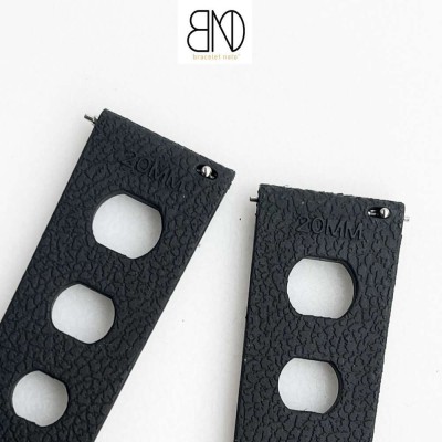 TROPIC Vintage rubber watch bracelet 20mm black big holes