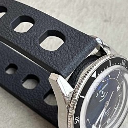 bracelet montre tropic sport vintage 20/16mm noir catouchouc plongee