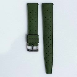 bracelet montre tropic 20mm kaki catouchouc plongee
