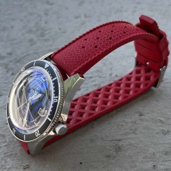 bracelet montre tropic 20mm rouge catouchouc plongee