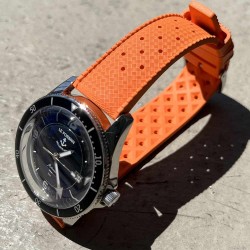 bracelet montre tropic 20mm orange catouchouc plongee