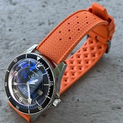 bracelet montre tropic 20mm orange catouchouc plongee