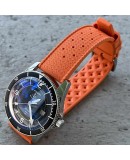 bracelet montre tropic 20mm orange catouchouc plongee