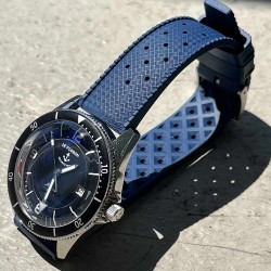 bracelet montre tropic 20mm bleu catouchouc plongee