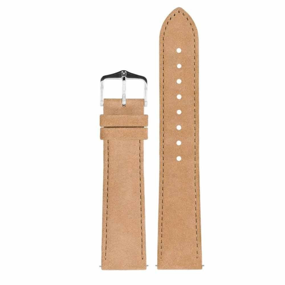 Bracelet Cuir Vachette Nubuck Beige 18/20/22 Mm - Pour Montre Racing - Fait Main En France