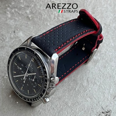 MONACO black-red bracelet 20mm Microperforated AREZZO