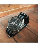 NATO Strap 20mm Black Grey OMEGA speedmaster NATO Strap 20mm Black Grey OMEGA speedmaster