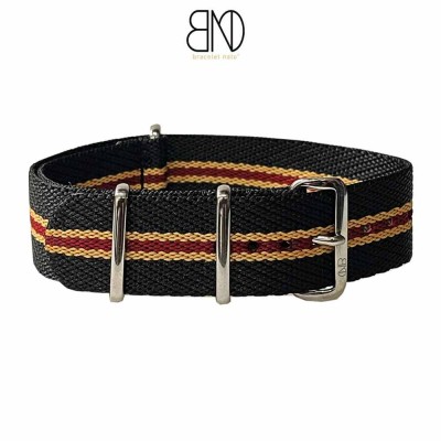 NATO Strap 20mm Black beige bordeaux – Vintage & Patina