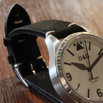 AREZZO NUBUCK Vintage noir 22mm