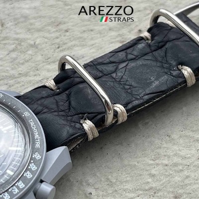 Genuine Crocodile NATO Strap 20mm Black