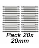 Set de 20 Barrettes inox 20mm renforcé pour bracelet