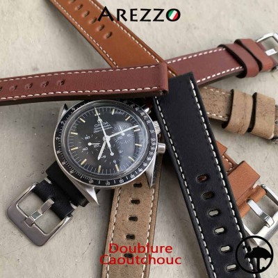 Explorer 20mm watch bracelet Arezzo 20mm Khaki Green calf Leather
