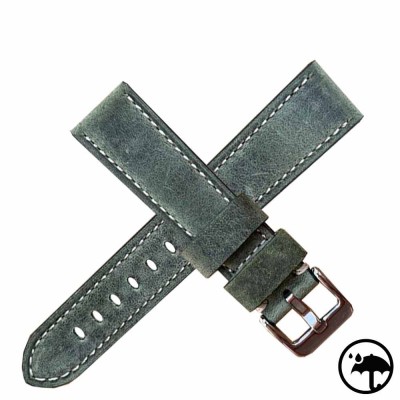 Explorer 20mm watch bracelet Arezzo 20mm Khaki Green calf Leather