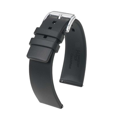 Watchstrap XL Hirsch PURE Black 20mm Rubber