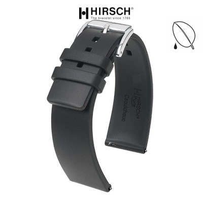 Watchstrap XL Hirsch PURE Black 20mm Rubber