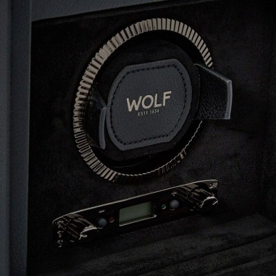 Boîte remontoir montre Wolf British Racing noir