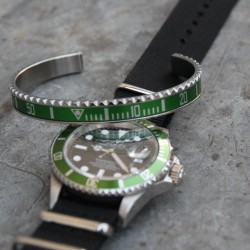 Bracelet Speedometer Official Vert et Inox Poli