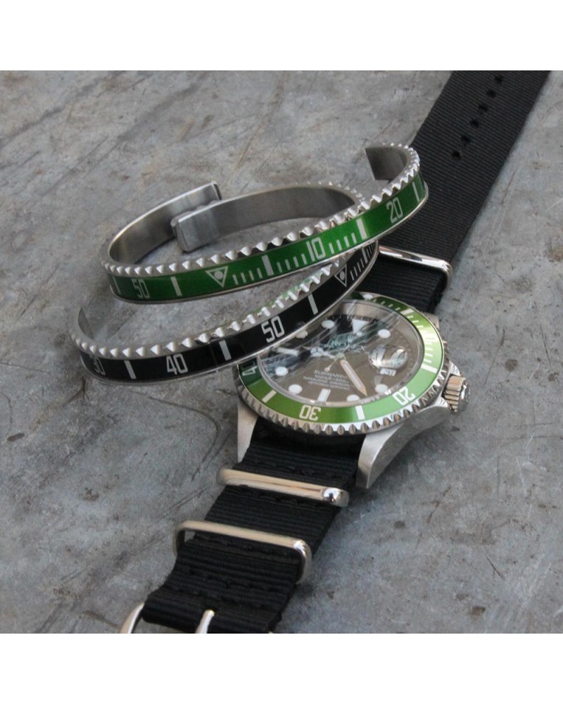 Bracelet Speedometer Official Vert et Inox Poli