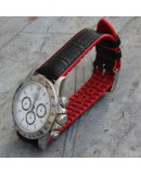 Watchstrap Hirsch ANDY Red 20mm and black leather