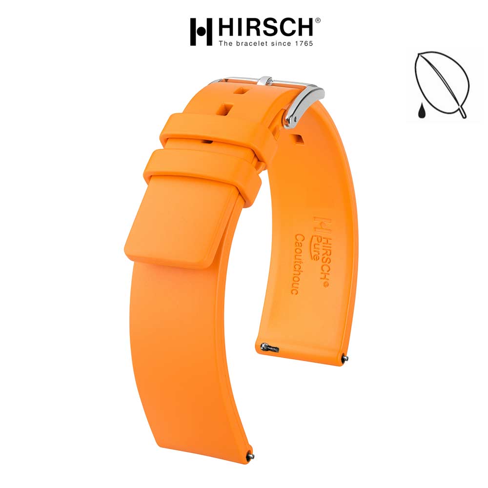 bracelet hirsch pure orange caoutchouc