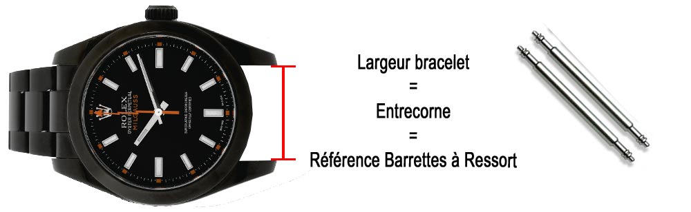 barrettes pompe ressort pour bracelets de montres