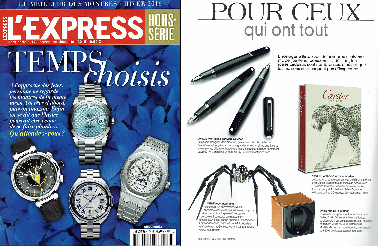 L Express hors serie 17 Le Meilleur des Montres remontoir Swiss Kubik Masterbox laboiteamontres
