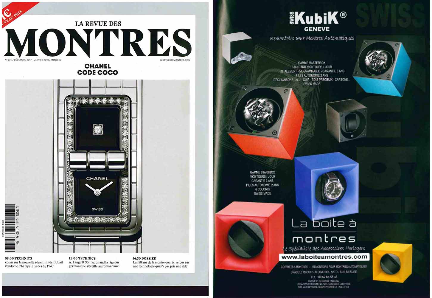 Campagne laboiteamontres cosignee Swiss Kubik La Revue des Montres n 231 decembre 2017