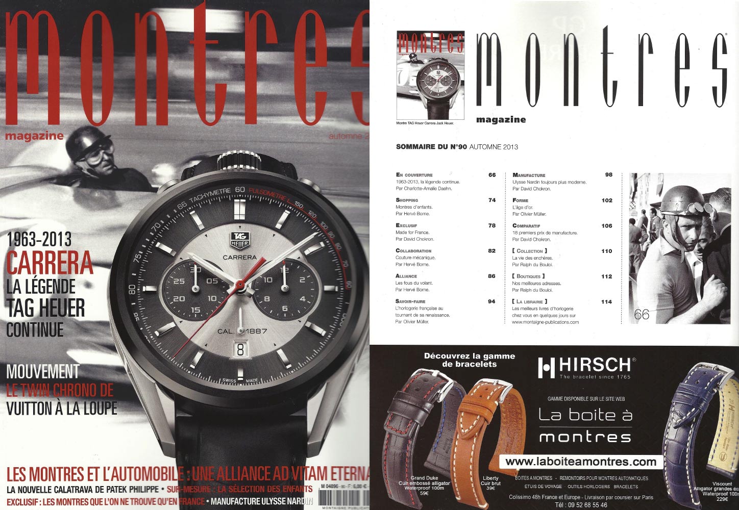 Campagne laboiteamontres cosignee Hirsch Montres Magazine n 90 automne 2013